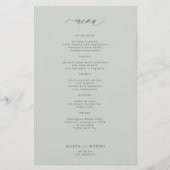 Prospectus 14 Cm X 21,6 Cm Menu mariage vert à sauge simple budget (Devant)