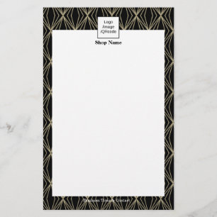 Prospectus 14 Cm X 21,6 Cm Menu Motif de géométrie moderne noir
