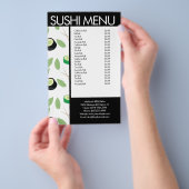 Prospectus 14 Cm X 21,6 Cm Menu Motif du restaurant asiatique Sushi Roll (Poignée)