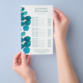 Prospectus 14 Cm X 21,6 Cm Menu Service Salon Eucalyptus (Poignée)