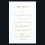 Prospectus 14 Cm X 21,6 Cm Menu Simple Gold Modern Budget Mariage<br><div class="desc">Le prospectus à la carte mariage moderne au design simple et élégant.</div>