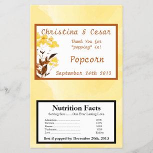 Prospectus 14 Cm X 21,6 Cm Microwave Popcorn Wrapper Mustard Yellow Poppy Flè