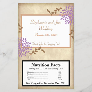 Prospectus 14 Cm X 21,6 Cm Microwave Popcorn Wrapper Purple et vert Floral