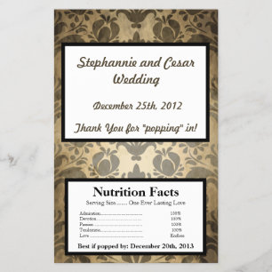 Prospectus 14 Cm X 21,6 Cm Microwave Popcorn Wrapper Vintage Brown Damas