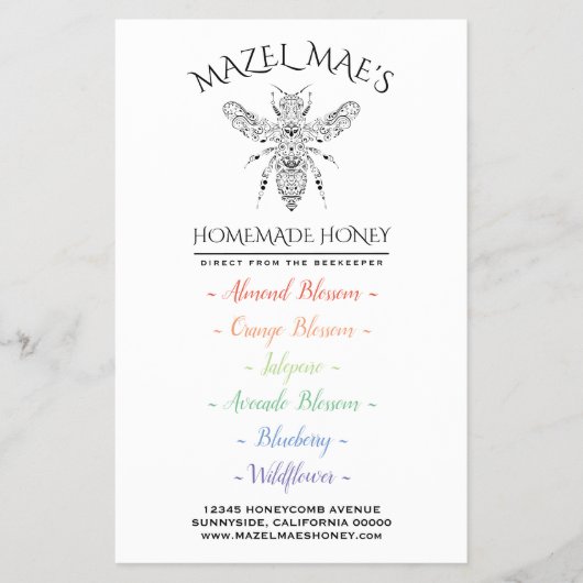 Prospectus 14 Cm X 21,6 Cm Miel maison personnalisé (Devant)