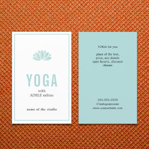 Prospectus 14 Cm X 21,6 Cm Mini bleu blanc Lotus Icon Yoga Instructeur