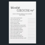 Prospectus 14 Cm X 21,6 Cm Minimaliste ce que le marié a dit jeu de douche nu<br><div class="desc">Profitez de votre douche nuptiale avec ces jeux simples et mignons. Consultez notre collection pour plus de jeux de douche nuptiale dans le même style. Veuillez noter que ces jeux ne sont pas modifiables.</div>