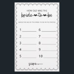Prospectus 14 Cm X 21,6 Cm Minimaliste Quel âge avait la fiancée douche flyer<br><div class="desc">Conçu pour se coordonner avec notre collection Scalloped Border, ce mignon minimaliste de l'âge de la mariée à être mariée jeu de douche dispose d'un design classique avec une touche unique - la bordure à pétoncles est une d'une sorte, et va certainement ajouter une légère touche rétro à ce jeu....</div>
