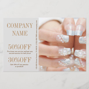 Prospectus 14 Cm X 21,6 Cm mode beauté fille argent vernis artiste onglerie
