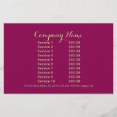 Prospectus 14 Cm X 21,6 Cm Mode féminine sophistiquée damas fuchsia (Dos)