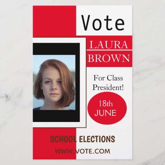 Prospectus 14 Cm X 21,6 Cm Modèle de campagne électorale (Devant)