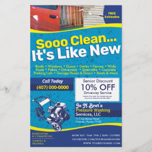 Prospectus 14 Cm X 21,6 Cm Modèle de la circulaire semi-page de lavage d'alim