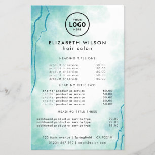 Prospectus 14 Cm X 21,6 Cm Modèle de Liste de Prix de Salon de Luxe Tendance
