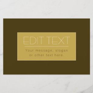 Prospectus 14 Cm X 21,6 Cm Modèle de texte éditable élégant Or vintage