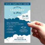 Prospectus 14 Cm X 21,6 Cm Modern Mobile Laundry Service Laundromat Marketing<br><div class="desc">Create modern promotional flyers for your laundry business using this professional white and blue Mobile Laundry Service marketing flyer. Featuring pastel blue and white colors, hand-drawn soap bubble motifs, trendy fonts and a stylish layout. Add your services, unique selling points and special first time customer offer to make your custom...</div>