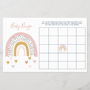 Prospectus 14 Cm X 21,6 Cm Modern Pastel Rainbow Baby Shower Baby Bingo