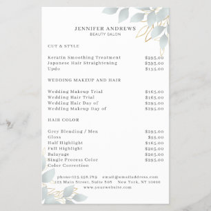 Prospectus 14 Cm X 21,6 Cm Modern White Grey Leafy Flyer