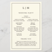 Prospectus 14 Cm X 21,6 Cm Monogramme simple crème Élégant programme de maria (Dos)