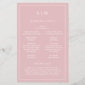 Prospectus 14 Cm X 21,6 Cm Monogramme simple Dusty Rose Programme de mariage (Dos)