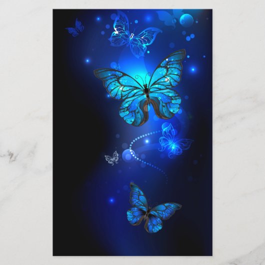Prospectus 14 Cm X 21,6 Cm Morpho Butterfly in the Dark Background (Devant)