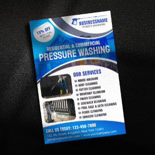 Prospectus 14 Cm X 21,6 Cm Nettoyage à haute pression Blue Power Lavage de ma