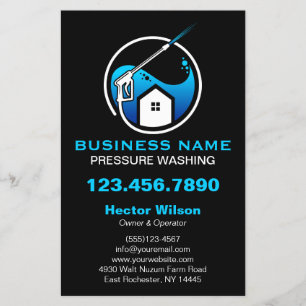 Prospectus 14 Cm X 21,6 Cm Nettoyage moderne de lavage sous pression bleu noi