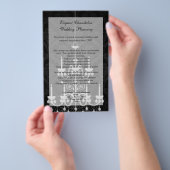 Prospectus 14 Cm X 21,6 Cm Noir avec Silhouette de lustre blanc (Poignée)