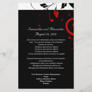 Prospectus 14 Cm X 21,6 Cm Noir et Blanc avec Tourbillon Rouge Inversé