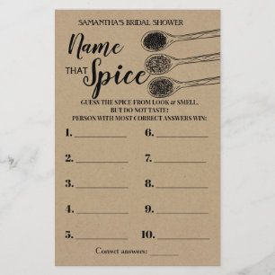 Prospectus 14 Cm X 21,6 Cm Nom de la carte de jeu de Fête des mariées Spice R