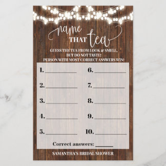 Prospectus 14 Cm X 21,6 Cm Nom de la carte de jeu Tea Western Fête des mariée