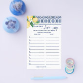 Prospectus 14 Cm X 21,6 Cm Nom qui aime Chanson Méditerranéenne Douche Carte (Simple)