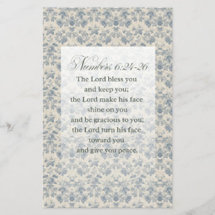 Prospectus 14 Cm X 21,6 Cm Nombres 6:24-26 Verset de la Bible Art