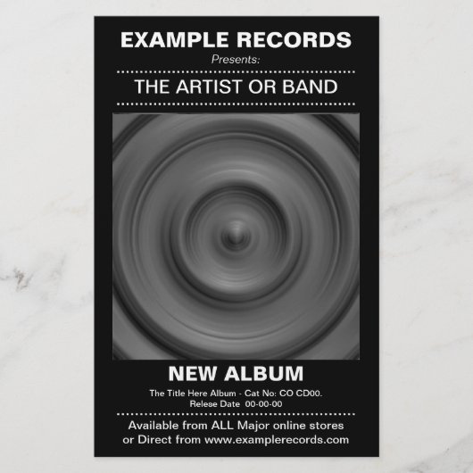 Prospectus 14 Cm X 21,6 Cm Nouveau lancement d'album - Noir (Devant)