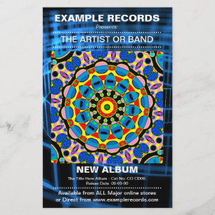 Prospectus 14 Cm X 21,6 Cm Nouveau lancement d'album - Spirale bleue texturée