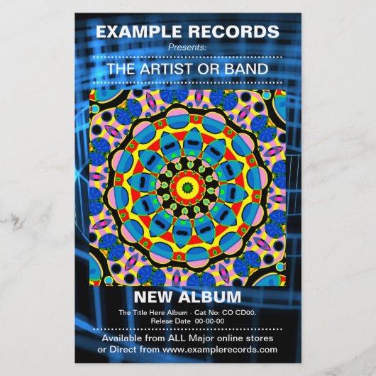 Prospectus 14 Cm X 21,6 Cm Nouveau lancement d'album - Spirale bleue texturée (Devant)