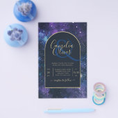 Prospectus 14 Cm X 21,6 Cm NUDGET Starry Nuit violet bleu mariage INVITE (Simple)