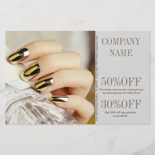 Prospectus 14 Cm X 21,6 Cm ongles de manucure élégants modernes salon de manu