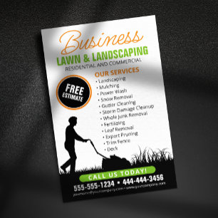 Prospectus 14 Cm X 21,6 Cm Orange Noir Garderie Landscaping Pelouse Mowing