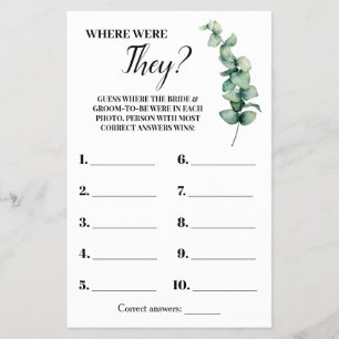 Prospectus 14 Cm X 21,6 Cm Où étaient-ils Carte de jeu pour Baby Shower sur l