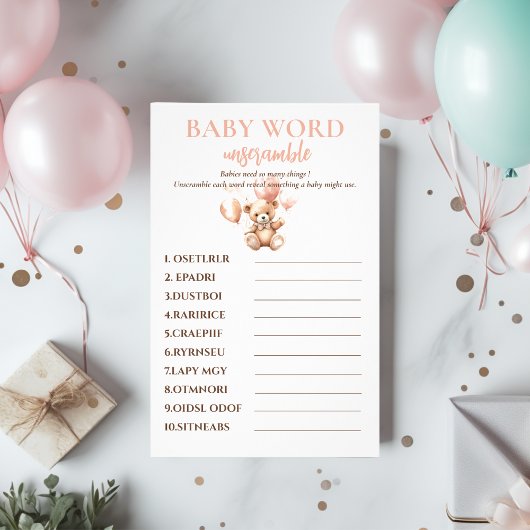 Prospectus 14 Cm X 21,6 Cm Ours mignon Avec Ballons | Bébé rose