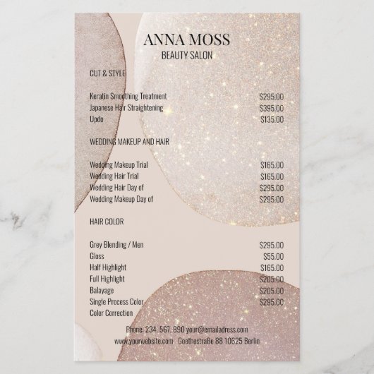 Prospectus 14 Cm X 21,6 Cm Paillette de Rosegold (Devant)