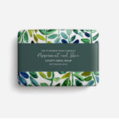 Prospectus 14 Cm X 21,6 Cm Papier d'emballage savon - feuilles vert aquarelle