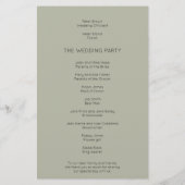 Prospectus 14 Cm X 21,6 Cm PAPIER | Simple Soft Sage Green Wedding Programme (Dos)