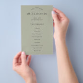Prospectus 14 Cm X 21,6 Cm PAPIER | Simple Soft Sage Green Wedding Programme (Poignée)