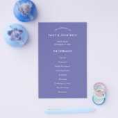 Prospectus 14 Cm X 21,6 Cm PAPIER | Simple Text Blue Wedding Program (Simple)