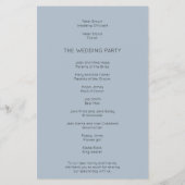 Prospectus 14 Cm X 21,6 Cm PAPIER | Texte simple Dusty Blue Wedding Programme (Dos)