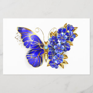 Prospectus 14 Cm X 21,6 Cm Papillon Saphir Fleur