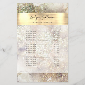 Prospectus 14 Cm X 21,6 Cm Parties scintillant Aquarelle et Liste des prix