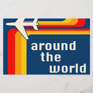 Prospectus 14 Cm X 21,6 Cm partout dans le monde : rayures rétro