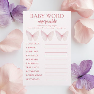 Prospectus 14 Cm X 21,6 Cm "Pastel Rose Butterfly Baby shower Mot Débrouiller